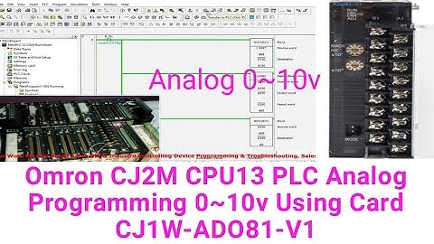 Omron CJ2M CPU13 PLC Analog Programming 0~10v Using Card ADO81-V1