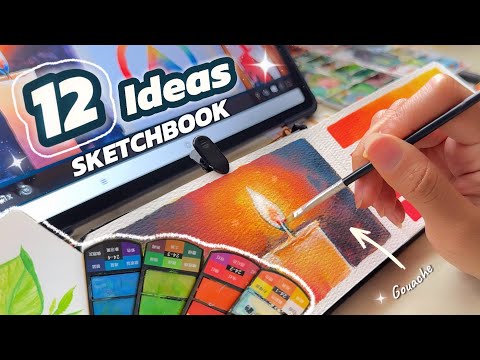 CÓMO llenar tu Sketchbook ✨ l12 IDEAS fáciles y rápidas + Reto Creativo🎨✏️