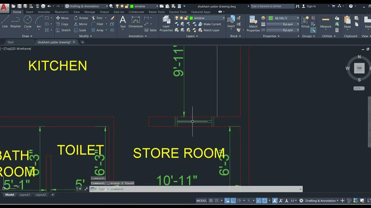 How to draw windows in Autocad II HOW TO DRAW WINDOW IN 2D PLAN AUTOCAD II BY ER ABHISHEK