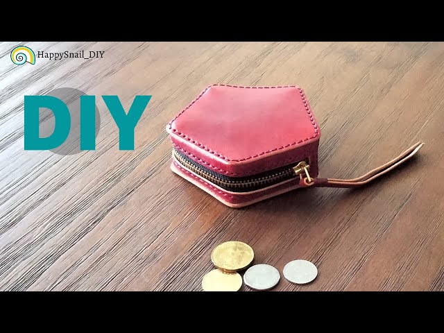 HOW I DIY THIS SIMPLE LEATHER COIN POUCH | Handmade Easy coin purse, round coin  purse pattern PDF - YouTube