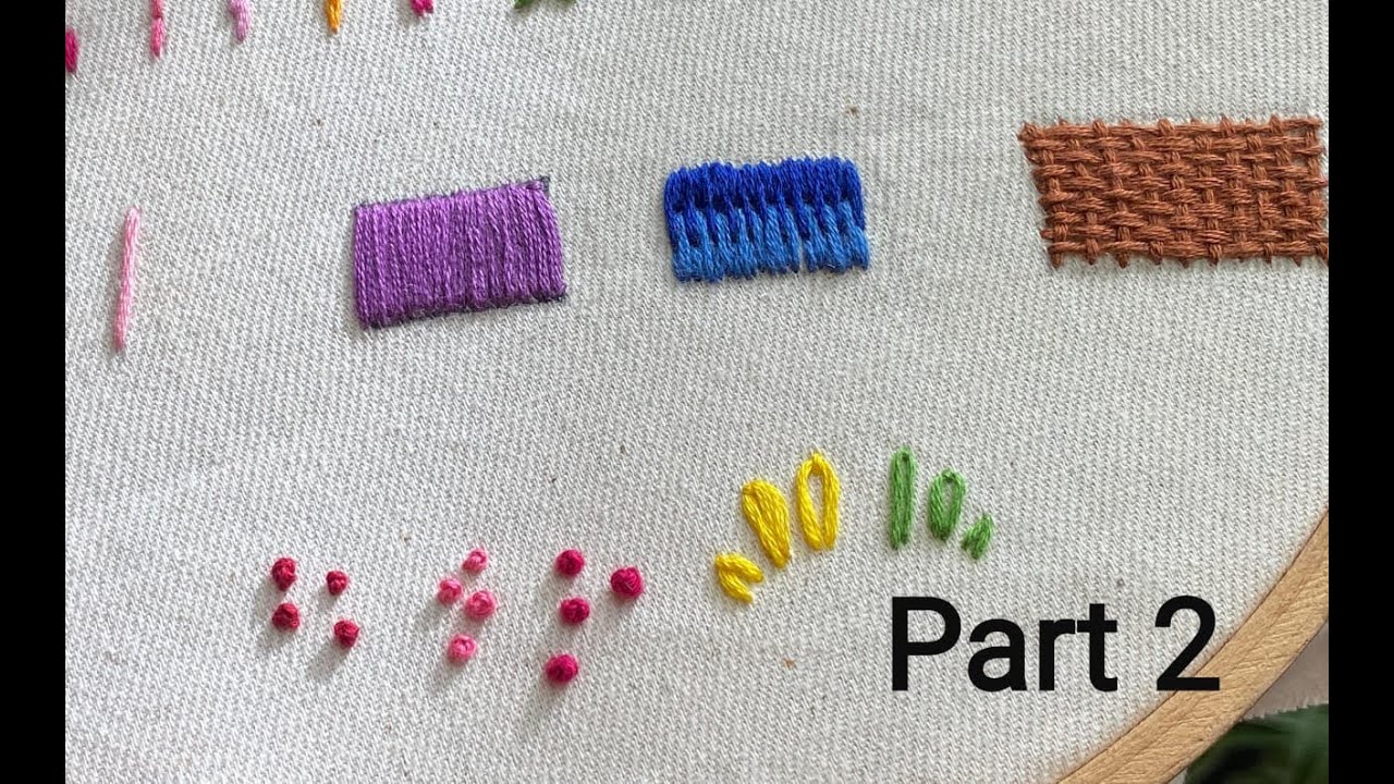 " Hand Embroidery Stitches for Beginners | Part 2 Tutorial" - YouTube