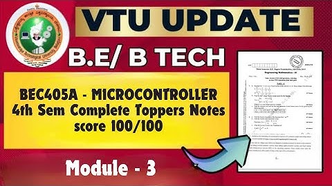 BEC405A MICROCONTROLLER Module 3 | 100/100 Toppers Notes | VTU 4th Sem Toppers Secret #viral