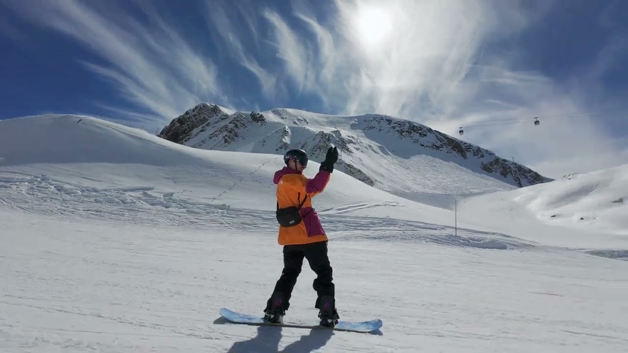 Les Deux Alpes Snowboard run (Top To Bottom)