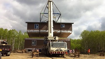 Assembling a two story modular home