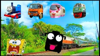 TEBAK BAMBAR LUCU LOKOMOTIF CC201, Kereta Cepat, Thomas Train, Titipo,Truk Oleng, Densha, Kereta kai