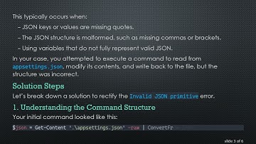 How to Fix Invalid JSON Primitive Error in Azure VSTS Release Pipeline