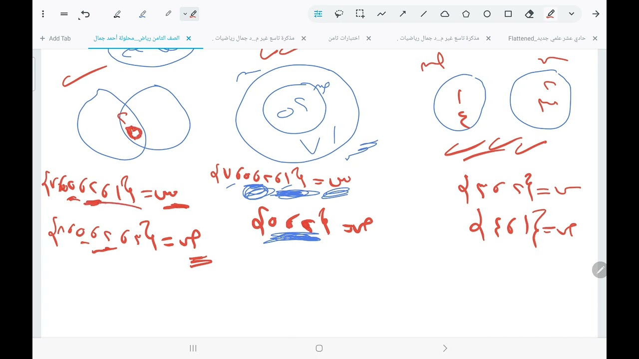 الصف الثامن العمليات على المجموعات تقاطع واتحاد  أ/ أحمد جمال