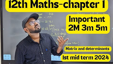 12th Maths-Chapter -1|important 2m 3m 5m |1st mid term 2024
