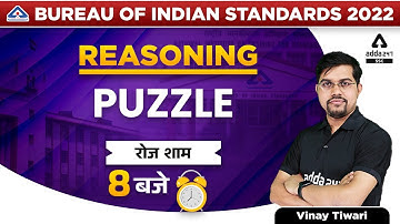 Puzzle Reasoning | BIS Recruitment 2022 | Reasoning By Vinay Tiwari