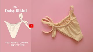 DIY Daisy Gathered Bikini Bottom Pattern Sew-along Tutorial - tintofmintPATTERNS