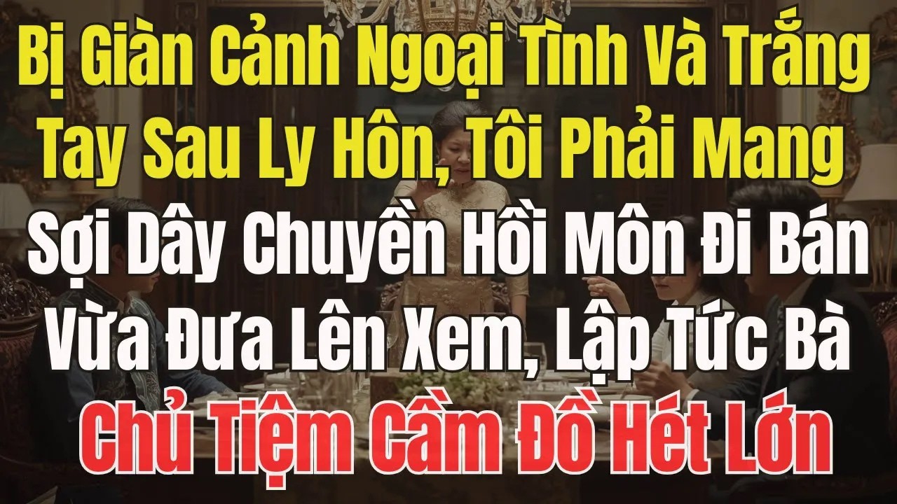 Sau khi ký đơn ly hôn và ra đi tay trắng, tôi đem sợi dây chuyền cũ đến tiệm cầm đồ. Bất Ngờ Bà Chủ