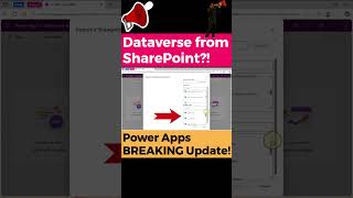 Power Apps New Update: Create Dataverse Table from SharePoint List! #shorts