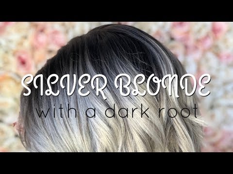 How To Do A Paint Between Silver Blonde With A Dark Root Youtube