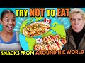 Try not to eat challenge  snacks from around the world khachapuri poutine biltong empanada