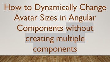 How to Dynamically Change Avatar Sizes in Angular Components without creating multiple components