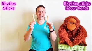 We have the rhythm sticks in our hands | Nursery rhymes & kids songs with percussion