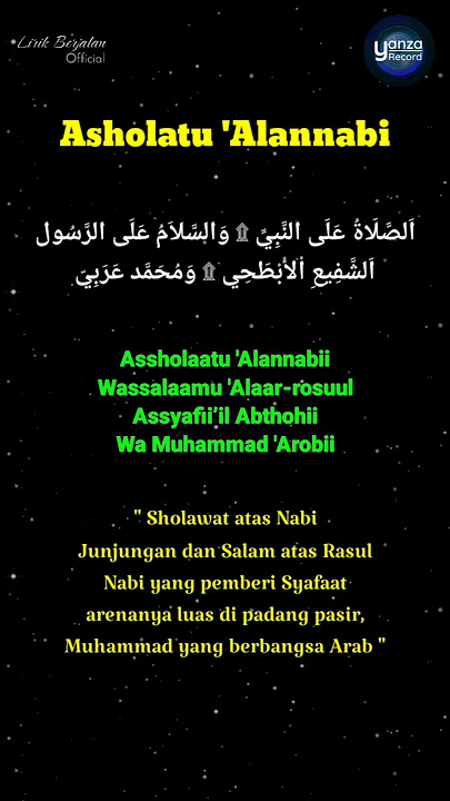 Lirik Berjalan Asholatu Alannabi | Bahasa Arab, Latin dan Terjemahannya #shorts