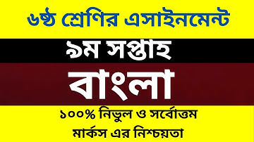 Class 6 Bangla Assignment 9th Week Amazing video