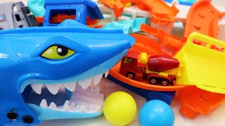 Satisfying Marble Run ASMR Hot Wheels Shark, Cars and Marbles