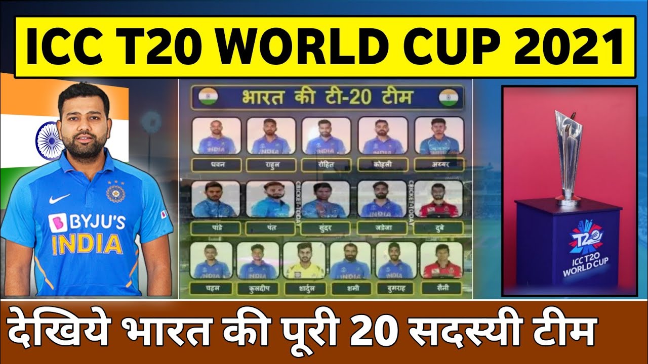 ICC T20 World Cup 2021 - Indian Team Full Squads Team India Squads for World T20 2021