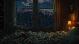 Comfortable Bedroom With Night View During Heavy Rain | Rain Sound, Rain On The Window