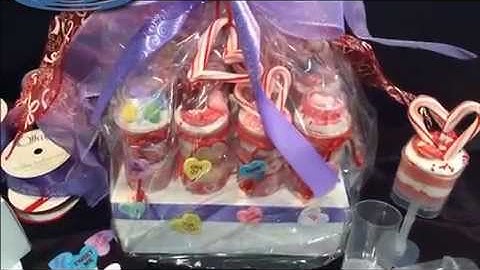 Valentines Cake Push Pop Gift Basket Idea