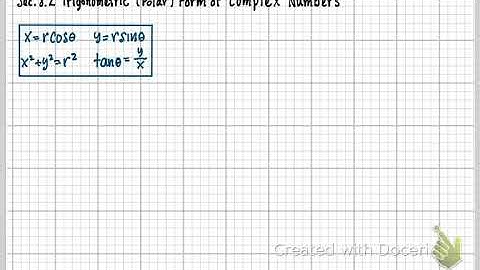 MTH121-Sec. 8.2 Polar Form of Complex Numbers (Part 1)