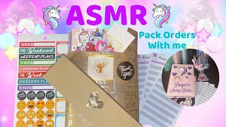 Packing Orders 🦄 [ASMR ]💫Small Business 💜 Satisfying Sound 😴