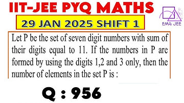 Let P be the set of seven digit numbers with sum of their digits equal to 11. If the numbers in P