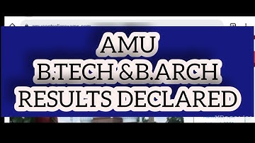 #AMU#LATESTUPDATE#B.TECH&B.ARCH#RESULTS#DECLARED