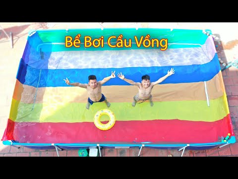 Hưng Troll | Làm Bể Bơi 7 Màu Cầu Vồng Siêu To Khổng Lồ Tại Nhà