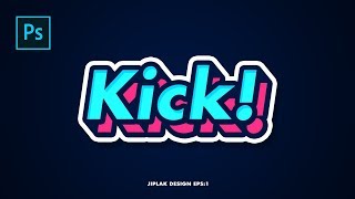 Cara Desain Pink Blue 3D Text Effect - JIPLAK DESIGN EPS:1 - Photoshop Tutorial Indonesia