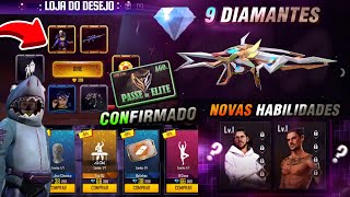 AMANHÃ!! SUPER LOJA DO DESEJO, PASSE POR 60 DIMAS, TIO BARÃO, NOVAS HABILIDADES E MAIS - FREE FIRE