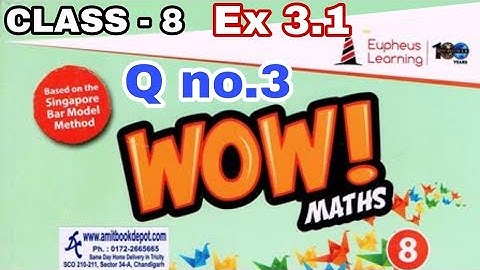Class 8 Ex 3.1 Q No.3 Wow Maths Book Solution Ex 3 Square Cube And Their Roots Cbse
