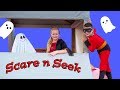 Assistant and Batboy Ryan Play Scare n Seek at Paw Patrol Lookout Tower