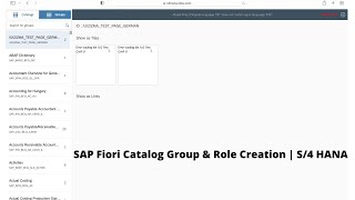SAP Fiori Catalog Group & Role Creation | S/4 HANA screenshot 1