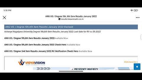 ANU degree 5th,6th semester exam results is out now January 2022 || University new upadate