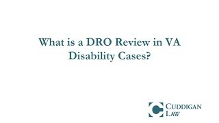 What is a DRO Review in a VA Disability Case?