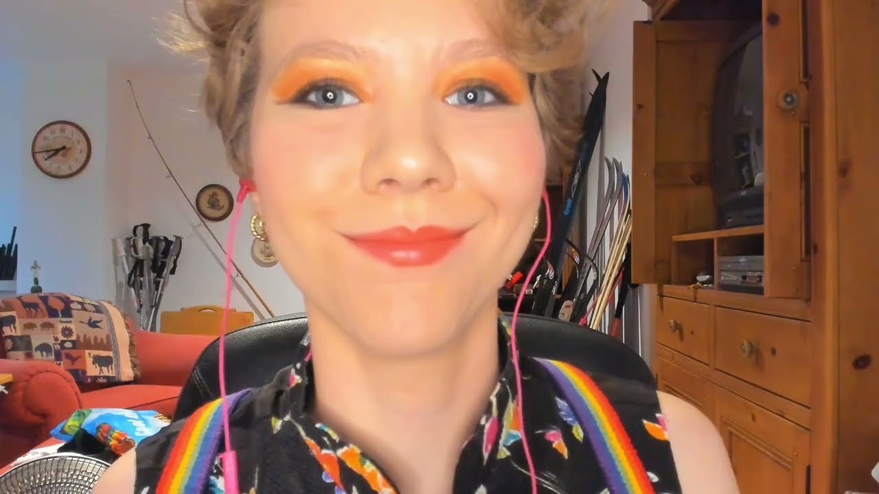 Happy pride mouth sounds ASMR with rain in background (st, ts, om nom, heart beat, lens fogging)