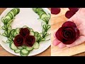 Super Salad Decoration Ideas - How to Make a Beetroot Rose &amp; Cucumber Garnish