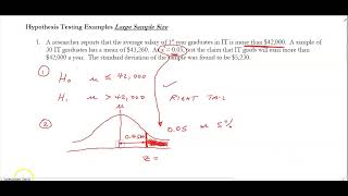 03   Hypothesis Testing Large Sample Size Example 1