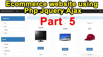 Ecommerce website using Php Jquery Ajax Part 5