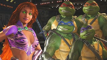 Injustice 2: TMNT Vs Starfire | All Intro/Interaction Dialogues & Clash Quotes + Super Moves