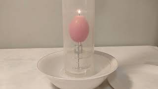 Candle on water and perfume bottle