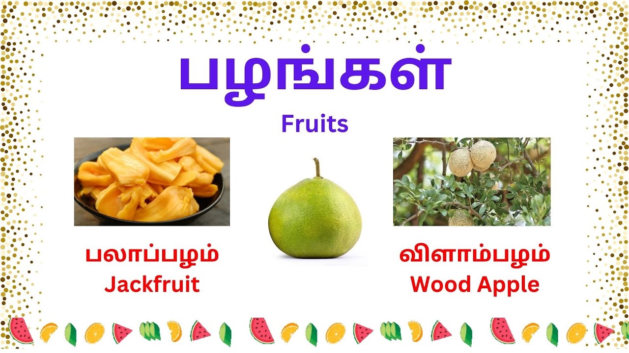 Fruit Names பழங்கள் Learn Fruits names in Tamil தமிழ் கற்க Tamil