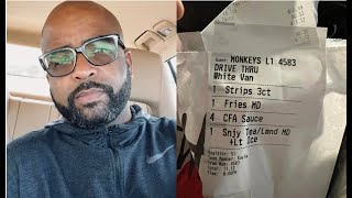 Man alleges racism at Chick-fil-A when he sees the word MONKEYS on his receipt!