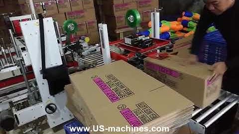 Toy product big carton box case H type tape sealing machine corner edge tape sealer line