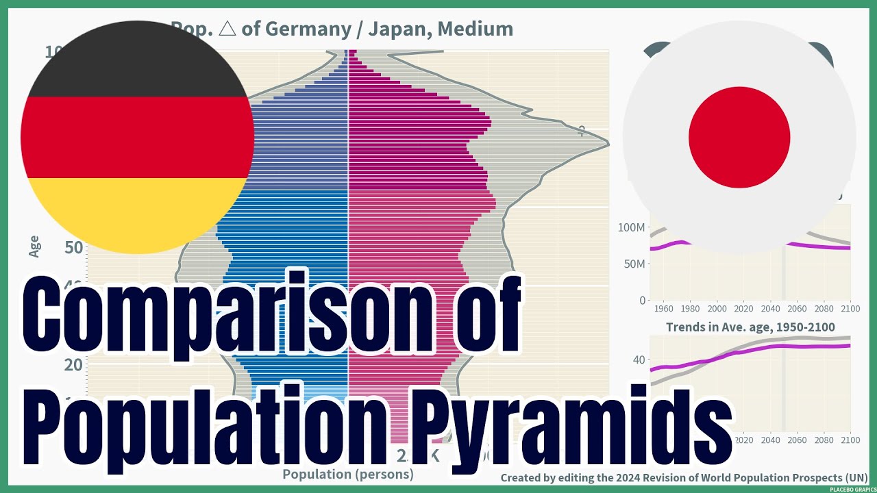 [🇩🇪Germany vs 🇯🇵Japan] Comparison of Population Pyramids (1950-2100), 4 ...