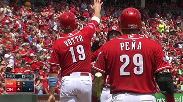 MIA@CIN: Bruce blasts a two-run homer to put Reds up
