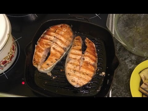 Как приготовить лосось на сковороде гриль